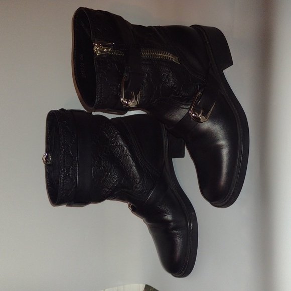 Gucci Black Leather GG Guccissima Moto Boots 🖤 AUTHENTIC - Picture 5 of 16